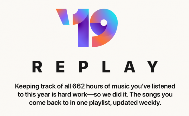 Apple Music introduces a Replay, a playlist of your top songs of the year