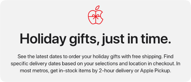 photo of Apple launches webpage with ‘order by’ deadlines for Christmas delivery image