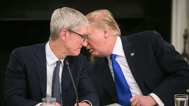 ‘Everybody wants to be my friend,’ President Trump says of Apple’s Tim Cook, other top CEOs