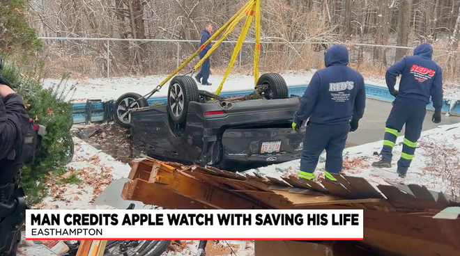 Apple Watch saves man after crash plunges car into pool